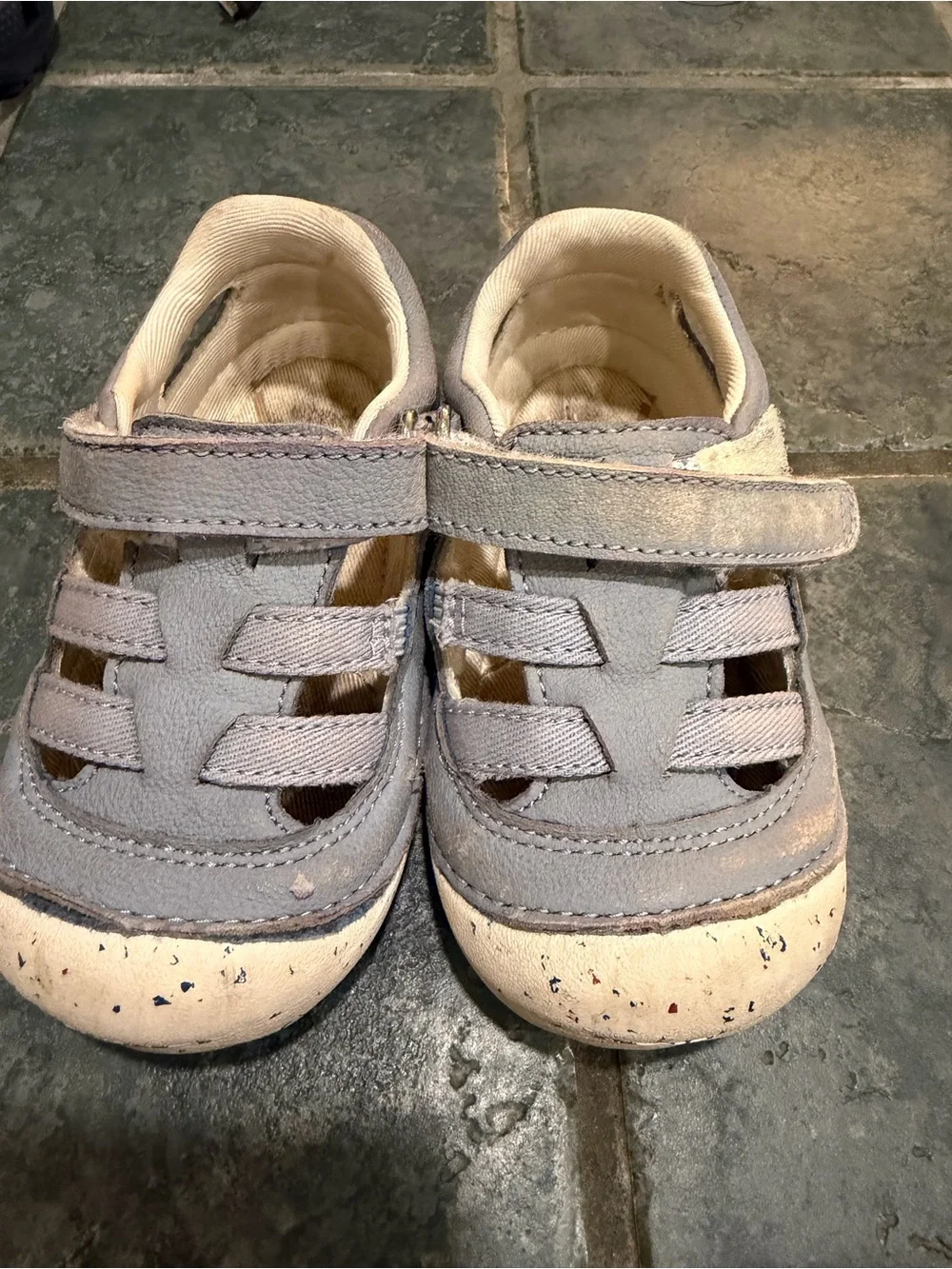 Stride Rite Grey Closed-Toe Baby Walker Sandals